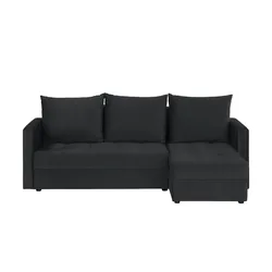 uno Ecksofa mit Schlaffunktion Kos Pik , schwarz , Maße (cm): B: 220 H: 88 T: 148.0