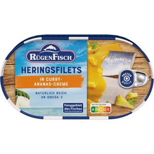 RügenFisch Fischkonserve Heringsfilets, in Curry-Ananas-Creme, MSC zertifiziert, 200 g