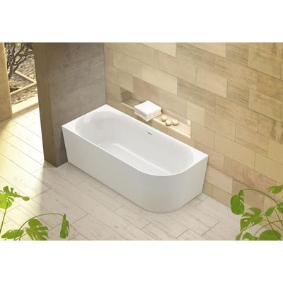 Badewanne OTTOFOND "Mince Corner rechts 180 cm weiß", weiß, B:80cm H:60cm L:180cm, Sanitäracryl, Badewannen, inkl. Ablaufgarnitur, Schlitzüberlauf, Fußgestell, schmale Wannenkante