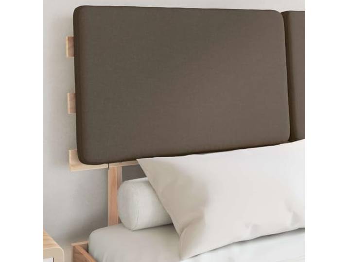 KTHLBRH Doppelbett 140 x 190 cm Kiefer massiv Taupe Lattenrost, gepolstertes Kopfteil, waschbarer Bezug, einfache Montage