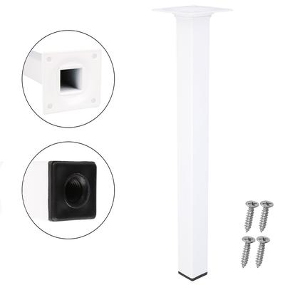 MS Beschläge 400mm Weißes Möbelbein 25x25mm eckig Möbelfuss Tischstempel Sofafuss Stahlbein