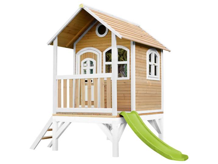 Spielhaus, Braun, Weiß, Holz, Hemlocktanne, 287x231x191 cm, EN 71, CE, FSC 100%, Freizeit & Co, Gartenspielzeug, Spielhäuser