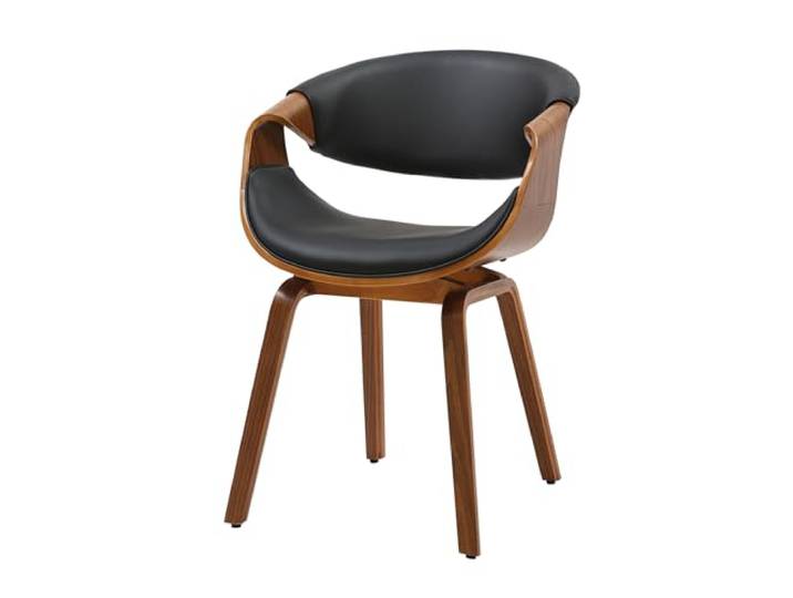 Riess Ambiente Stuhl Organic - schwarz - Kunstleder Armlehnen Retro hoher Komfort, bequeme Polsterung, pflegeleicht, langlebig, Esszimmerstuhl, Retro, Design