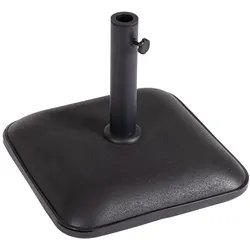 Sonnenschirmständer Barry - Zement mit Harzauflage, mit schwarzem Metallrohr, Schwarz