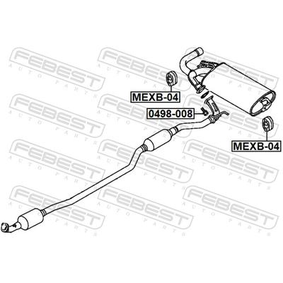 FEBEST Schraube, Abgasanlage 0498-008 für Ford Subaru HYUNDAI MITSUBISHI NISSAN