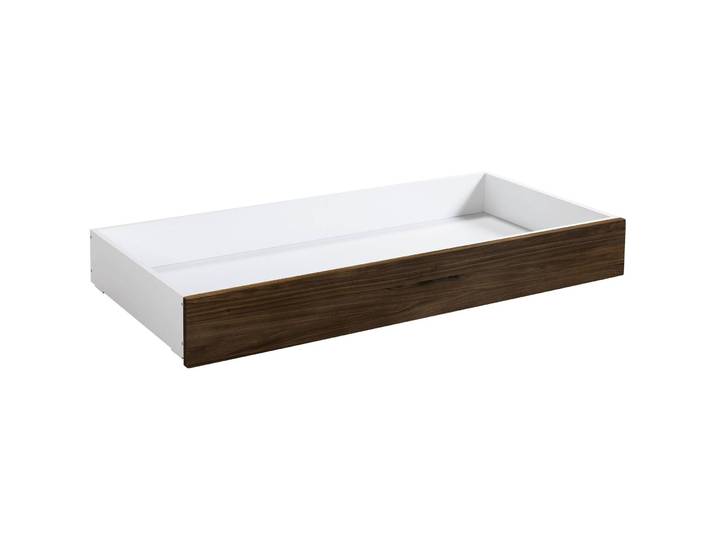 Hasena Bettschubkasten Roll-Box nussbaum/weiss Holz/MDF Massivholz B 137 T 67 cm - Material: Nussbaum/MDF