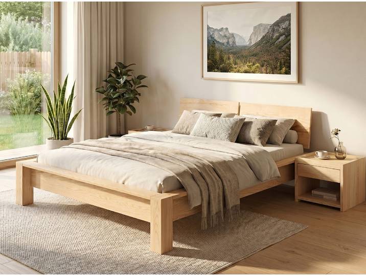 Eschenbett „Hanna“ 120 x 200 cm Massivholz Esche