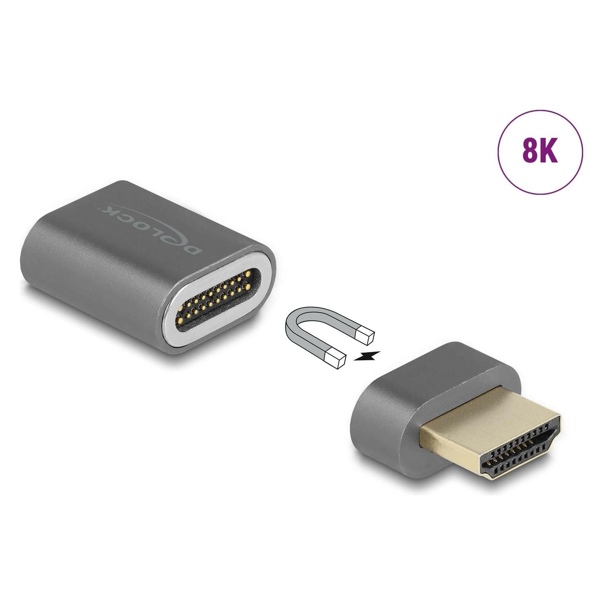 Delock HDMI Adapter Stecker zu Buchse 8K 60 Hz magnetisch (66684)