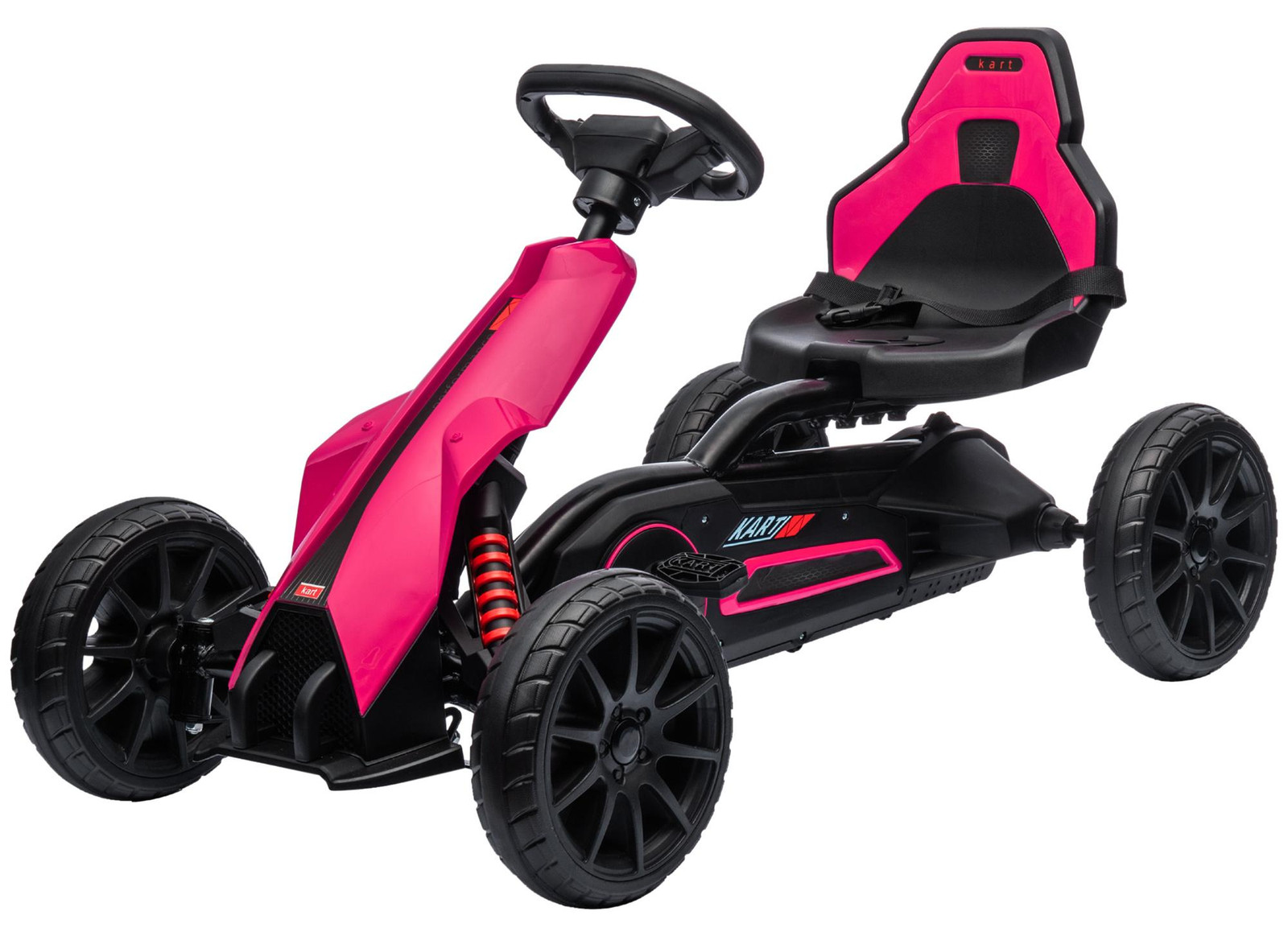 HOMCOM Go-Kart kinderauto met verstelbare stoel, loopfiets, roze