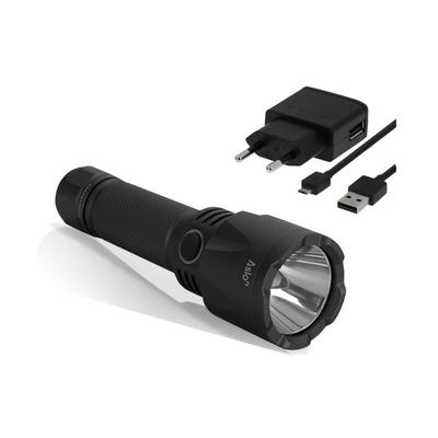 LED-Taschenlampe mit Akku Wiederaufladbar 2.6Ah USB / 230V 1000 Lumen Reichweite 280m ASLO