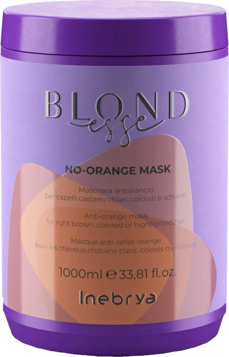 Inebrya Blondesse No-Orange Mask maska do włosów jasnobrązowych farbowanych i rozjaśnianych 1000ml (W) (1000 ml) (8008277262413)