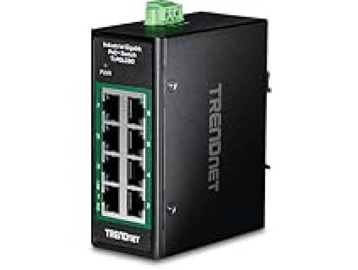 TRENDnet TI-PGLC80 8-Port Gigabit PoE Industrial DIN-Rail Mini Switch