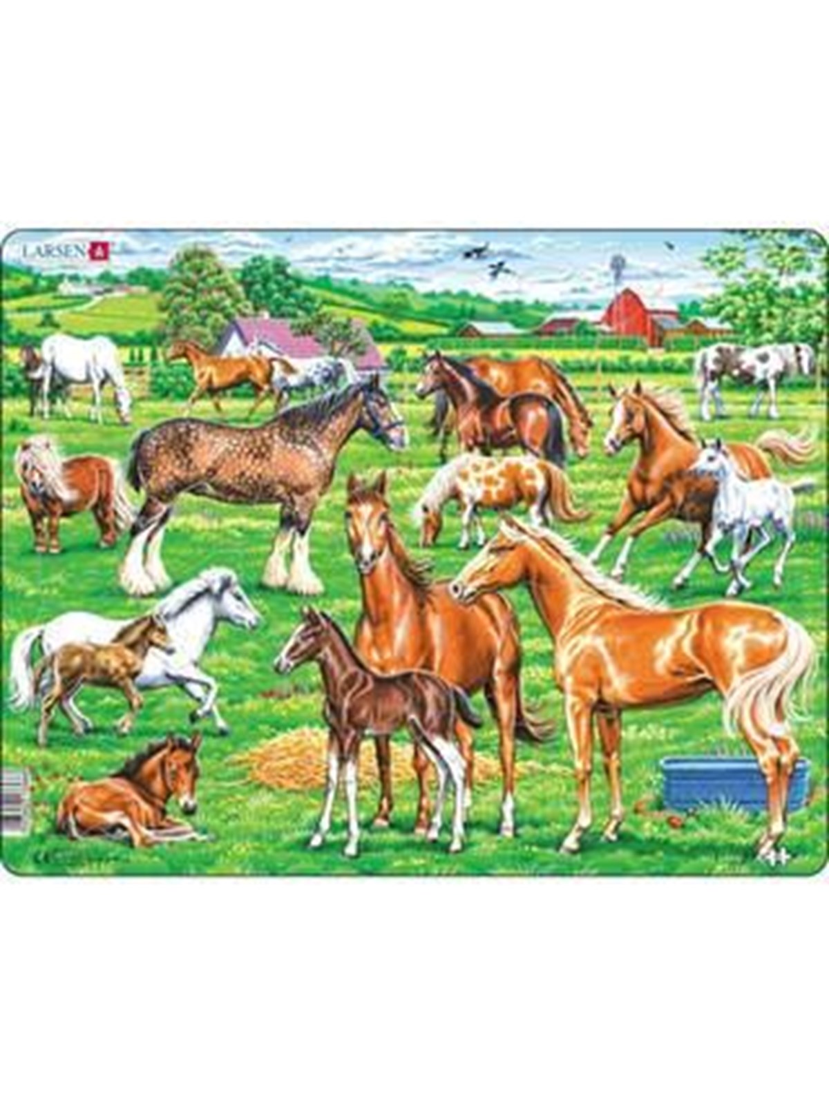 Larsen Puzzles Beautiful Horses Jigsaw Puzzle - 33 pieces Maxi (36.5 x 28.5 cm) 2D Puzzles