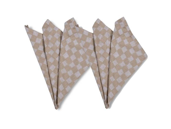 Byon Serviette en tissu Checki Lot de 2 Bleu