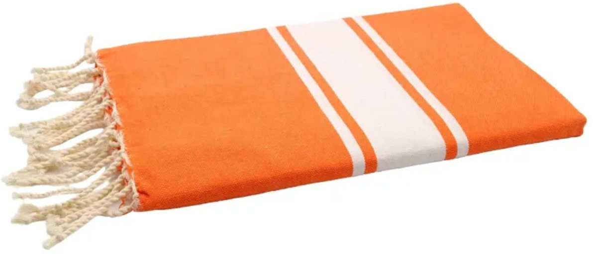 Oranje Hamamdoek XXL Strandlaken van 100% Katoen - 100 x 200 cm