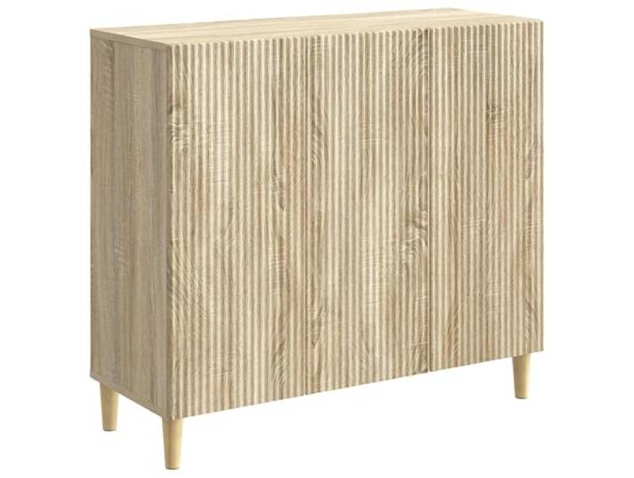 HGFDVCMR Sideboard Sonoma-Eiche 89x34,5x80 cm Kommode mit 3 Türen Stilvoller Beistellschrank im Vintage-Design für Wohnzimmer und Flur. Bietet durchdachten Stauraum mit 3 Schwenktüren.