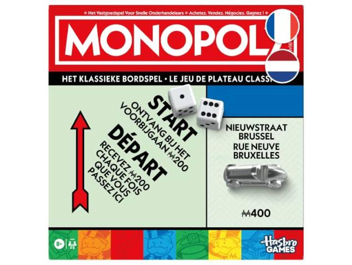 Monopoly, bordspel met opbergdoos en grote speelstenen - Franse versie - Nederlands