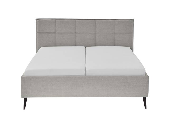 Bett Palle hellgrau Stoff, Metall 160 x 200 cm - Bett