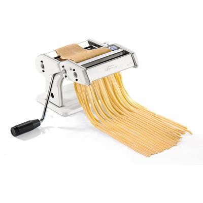 Nudelmaschine GEFU "PASTA PERFETTA", bunt (silberfarben, weiß), B:20cm H:15cm T:33cm, Nudelmaschinen, Nudelmaschine, frische Pasta leicht gemacht, intuitive Bedienung, Edelstahl