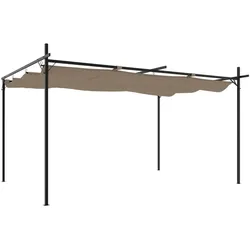 vidaXL Pergola mit Schiebedach Taupe 395x292x230 cm