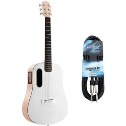 Lava Music Gitarre ME Play 36 Zoll Light Peach mit Kabel (Akustik Gitarre, HPL High Pressure Laminate), Gitarre, Pink