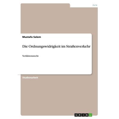 Die Ordnungswidrigkeit im Straßenverkehr, Taschenbuch von Mustafa Salem, GRIN, 978-3-640-31847-6