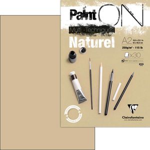Clairefontaine Zeichenblock PaintON 96543C, A2, 250 g/m², geleimt, sand, 30 Blatt