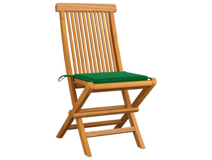 VIHHQGC Klappstühle mit grünen Kissen, 6 Stück, Massivholz Teakholz Klappbar, Teakholz, fein geschliffen, leichte Reinigung, flexibel umstellbar, max. 110 kg