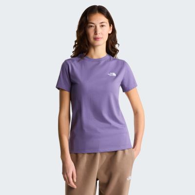 T-Shirt THE NORTH FACE "W EVOLUTION SIMPLE DOME SLM SHORT SLEEVE", Damen, Gr. XL, grounded plum, Obermaterial: 100% Baumwolle, normal, Rundhals, Shirts T-Shirt, schmaler Schnitt, Kurzarm, für Wandern und Outdoor-Aktivitäten