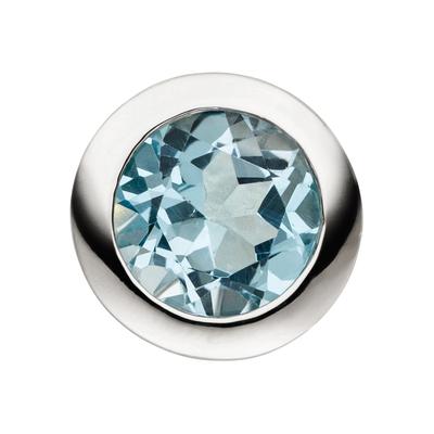Kettenanhänger JOBO "Anhänger rund", silber (silber 925), Schmuckanhänger, Damen, Silber 925 (Sterlingsilber), Kettenanhänger, 925 Silber mit Blautopas