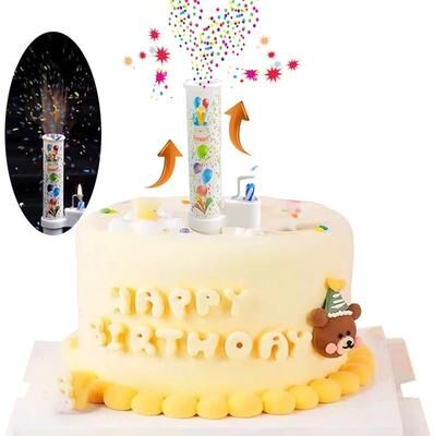 Uplift Essentials Surprise Pop Birthday Cake Candles With Candy Confetti Effect For Fun Cake Decoration Surprise Pop Birthday Cake Candles With Candy Confetti Effect For Fun Cake Decoration