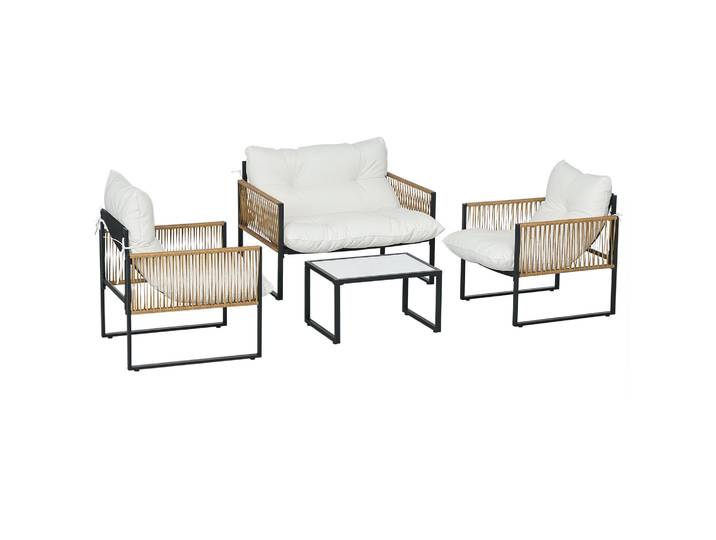 Ensemble de jardin Outsunny 106X70X72 cm Crème