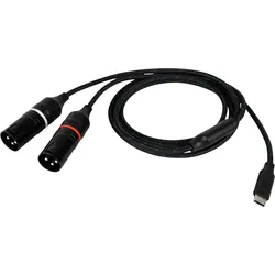 DAP FL115 - USB-C to 2 Galvanically Isolated XLR/M 3P 1.5 m 384 kHz / 32 bit - integrierter Schutz - geflochtener Mantel - 1,5 m
