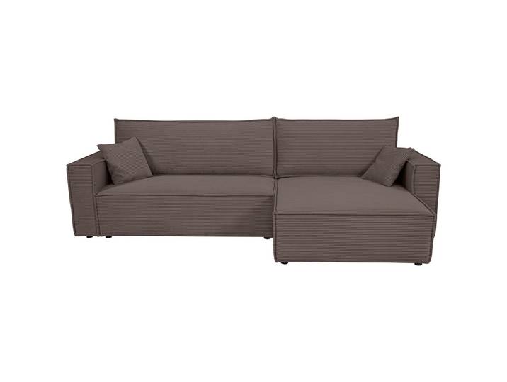 Xora Ecksofa, Mokka, Füllung: Schaumstoffflocken, seitenverkehrt montierbar, L-Form, 267x141 cm, Rücken echt, Armlehnen seitenverkehrt montierbar, Wohnzimmer, Sofas & Couches, Wohnlandschaften, Ecksofas mit Schlaffunktion