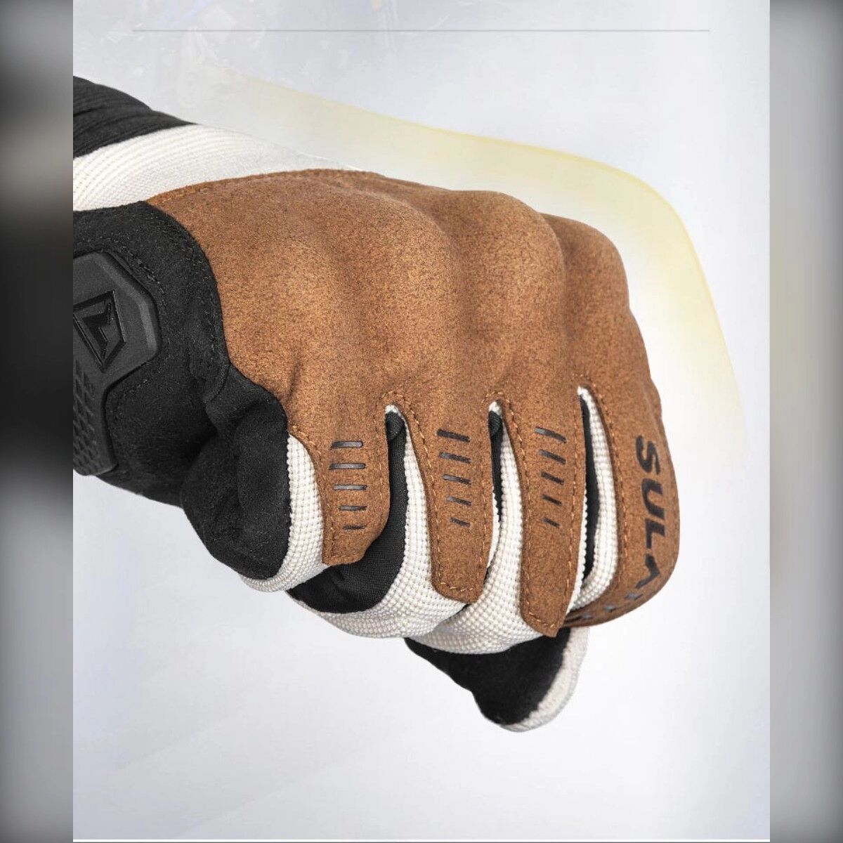 INF Motorradhandschuhe mit atmungsaktivem Mesh, PVC-Knöchelschutz und Touchscreen-Kompatibilität Khaki