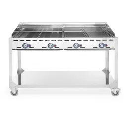 HENDI Grillsystem Green Fire 4 Brenner, Profi Line, mit Rollengestell, Hellgrau,...