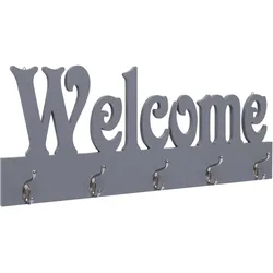 vidaXL Wandgarderobe WELCOME Grau 74 x 29,5 cm