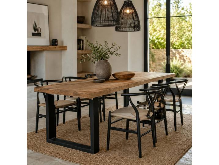 Table À Manger En Bois À Pieds En U 160 Cm Fulton