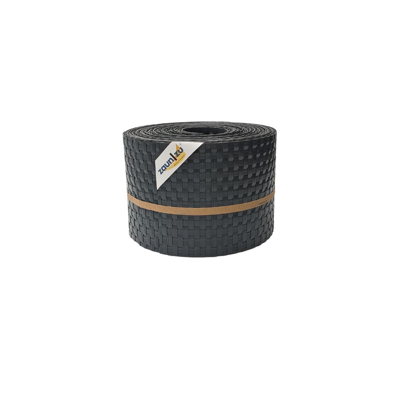 zaun zu® Sichtschutzstreifen Rattan für Doppelstabmatten Anthrazit 10x 2,55m