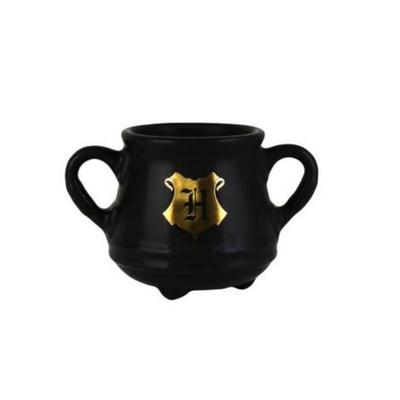 Kleine Tasse schwarz mit goldendem Hogwarts Logo