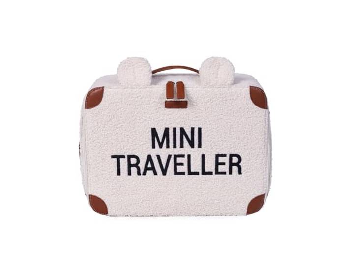 CHILDHOME, Kinderkoffer, Weekend, Kabinenformat, Kompakt, Stabil, Tragegurt, Namensschild, Design, Weiches Material, Mini Traveller, Teddy Ecru