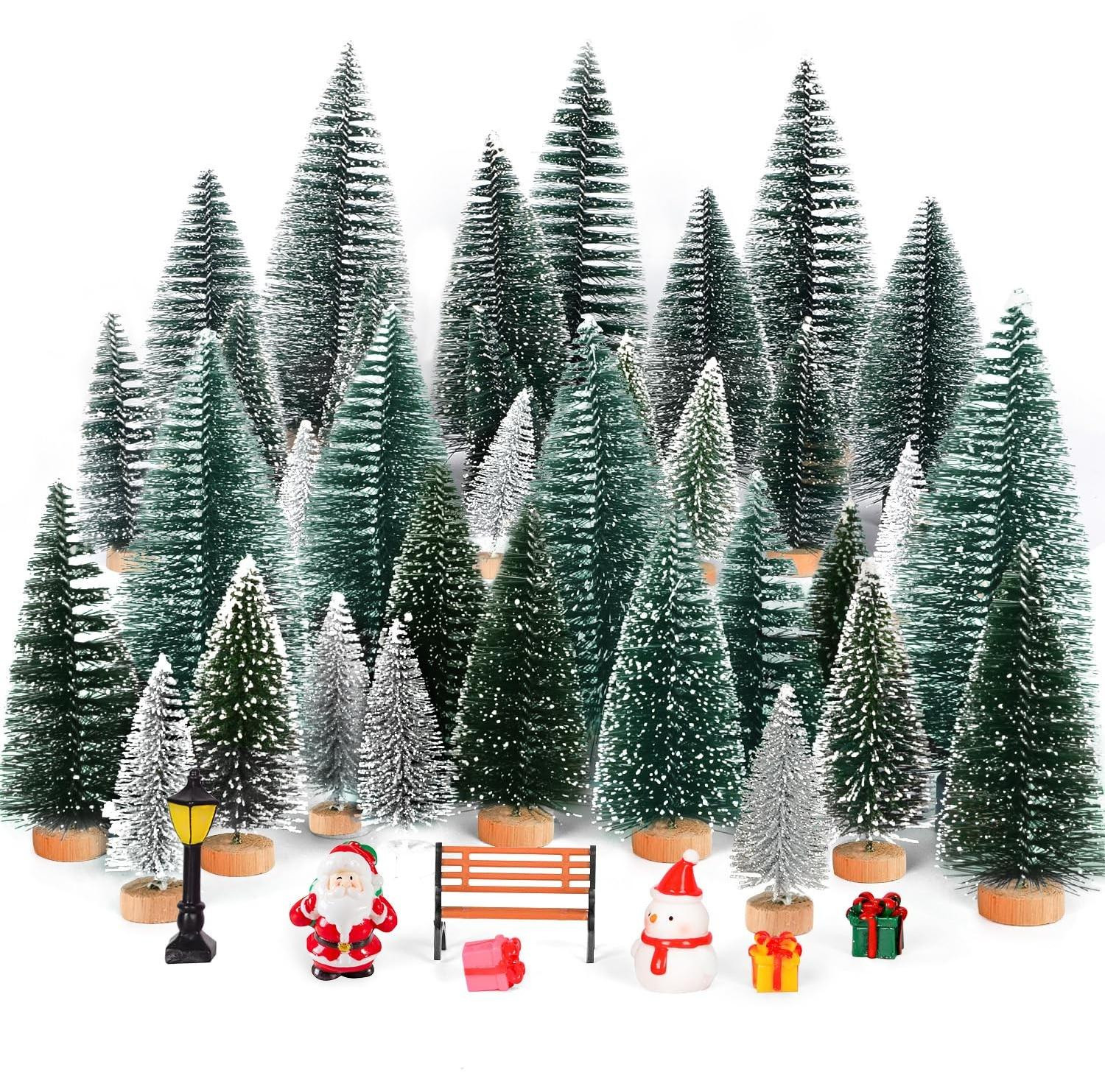 Set van 18 Mini Kerstbomen voor Decoratie