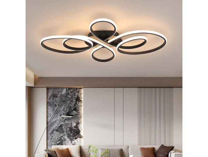 Décoration intérieure, salon, plafonnier LED, lustre pour plafond bas, éclairage à télécommande, LED dimmable, lampes de plafond LED modernes