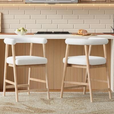 Christopher Knight Home - Modern Wooden Bar Stools with Back - Set of 2