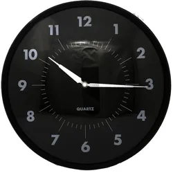 Wanduhr Analog Kunststoff rund Ø 40 cm schwarz modern