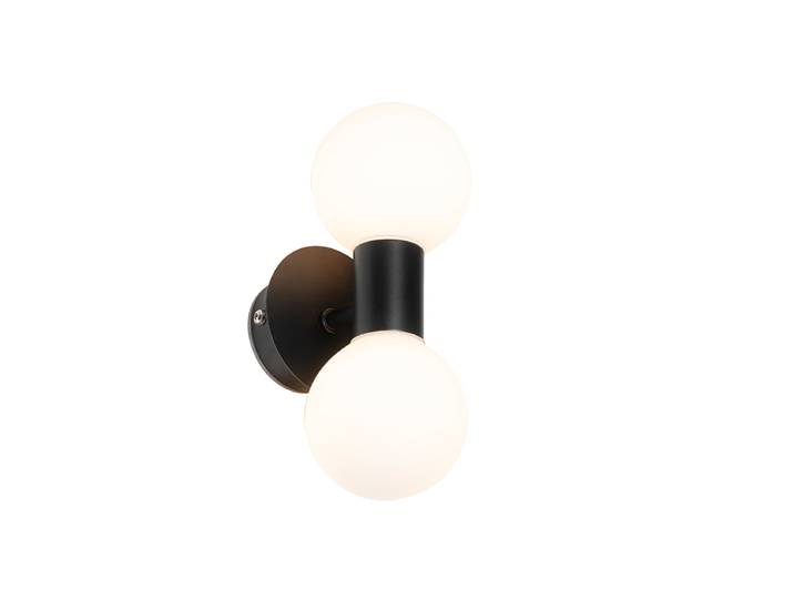 Applique murale moderne noire IP44 2 lumières - Cederic