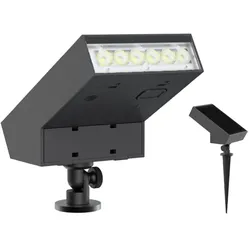 Alcapower 500lm IP65 Solar-LED-Gartenstrahler mit Erdspieß und Dämmerungssensor - 3000K