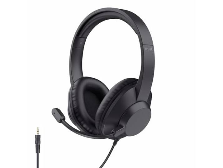 Trust Ayda Max Over-Ear Headset 3.5mm met Microfoon, Kabel van 1.8 m, Zwart
