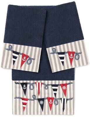 Authentic Hotel and Spa 100% Turkish Cotton Ethan 3PC Embellished Towel Set
