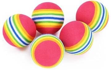 Inspired Finds Rainbow EVA Rattle Ball Interactive Toy For Cats, Dogs & Small Pets 5pcs